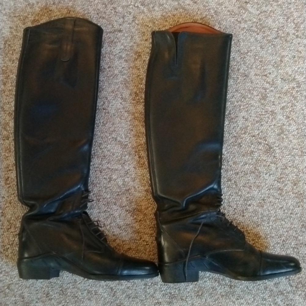 Black Leather Knee-High Boots